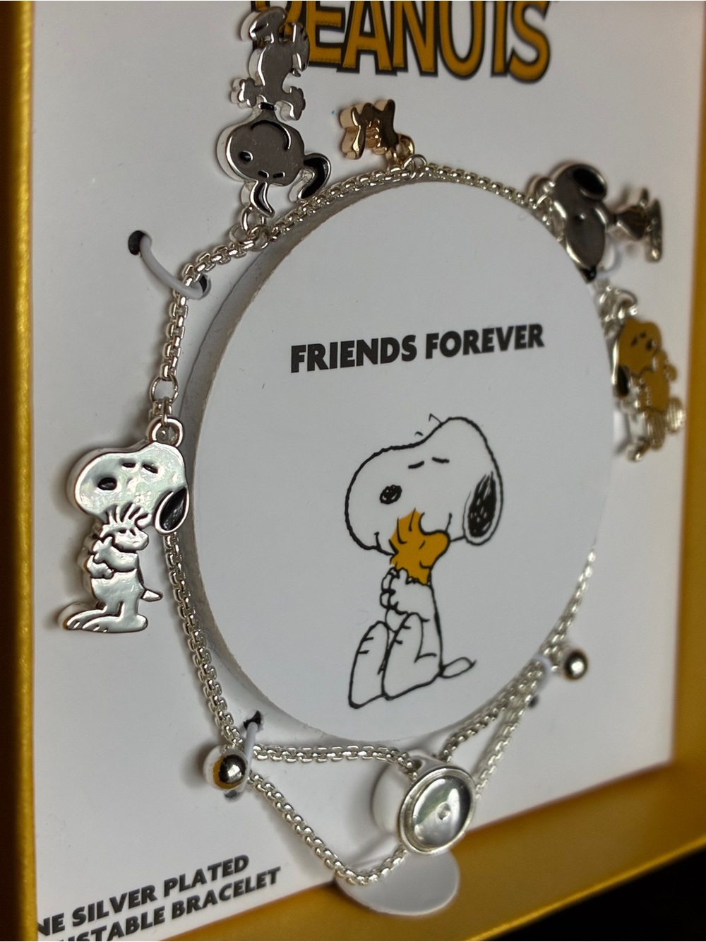 Peanuts Silver Snoopy Charm Bracelet - Silver Plated adjustable - Picture 4 of 9